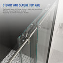 Frameless Shower Door, Sliding Shower Door, With Premium Thick Tempered Glass Shower Enclosure, Double Side Easy Clean Coat, Finished With Buffer - Chrome