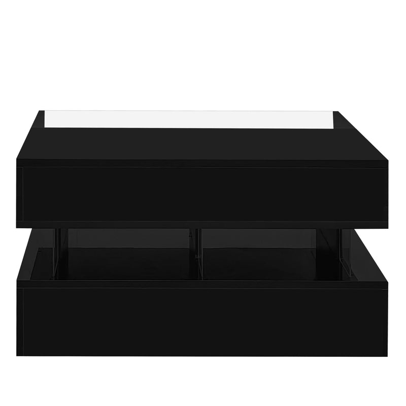 Lift Top Coffee Table With 2 Drawers, Hidden Space And LED Lights For Living Room