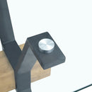 Elegant Tempered Glass Dining Table With X Shaped Metal Legs And Wood Grain Crossbeam - Black / Transparent