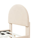 Upholstered Platform Bed With Classic Semi-Circle Shaped Headboard