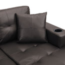 Modern Sectional Sofa Set With Chaise Lounge And Cup Holder