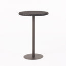 Outdoor Round Rattan Bar Table With Iron Frame - Multi Brown