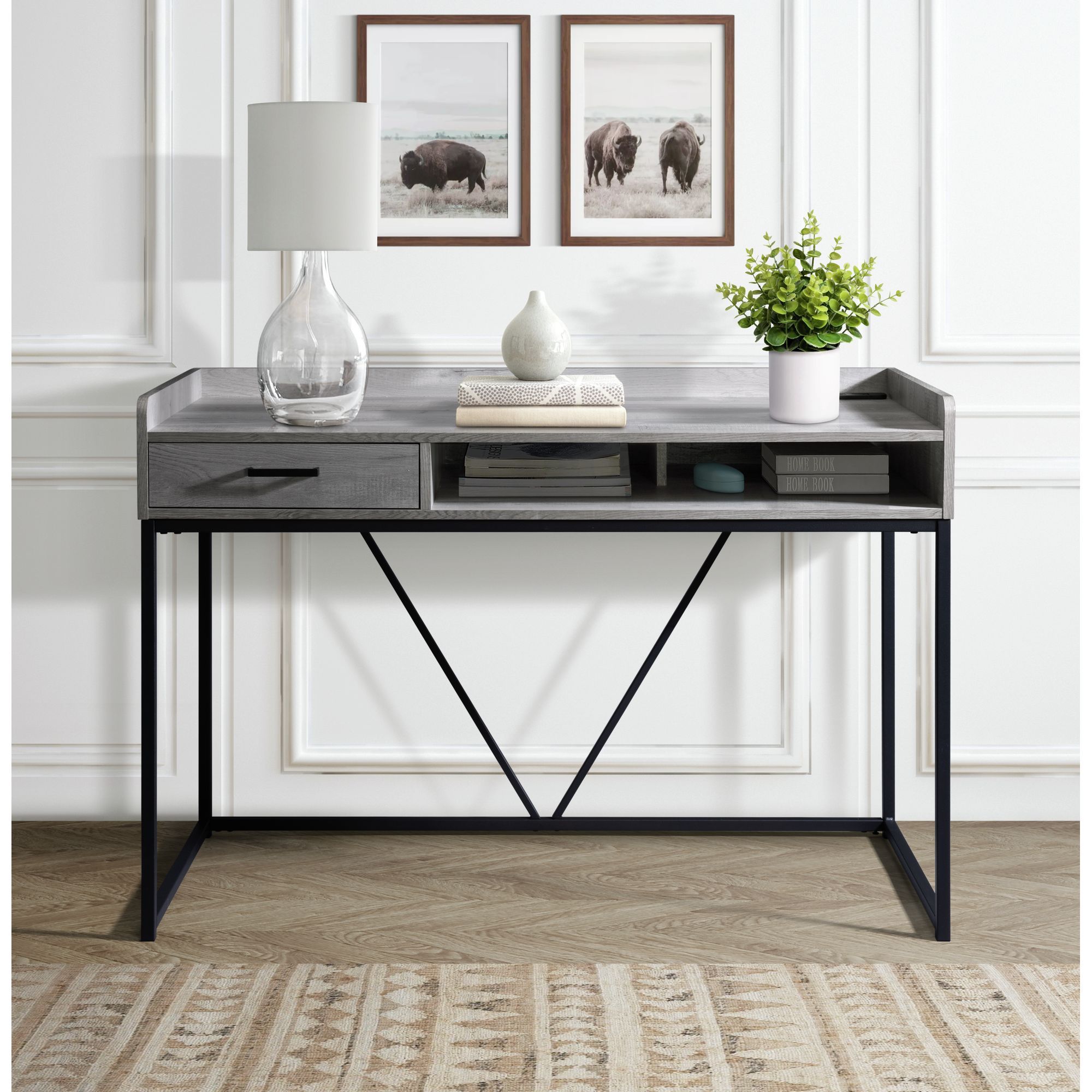 Preston - Desk - Gray - Atlantic Fine Furniture Melbourne FL