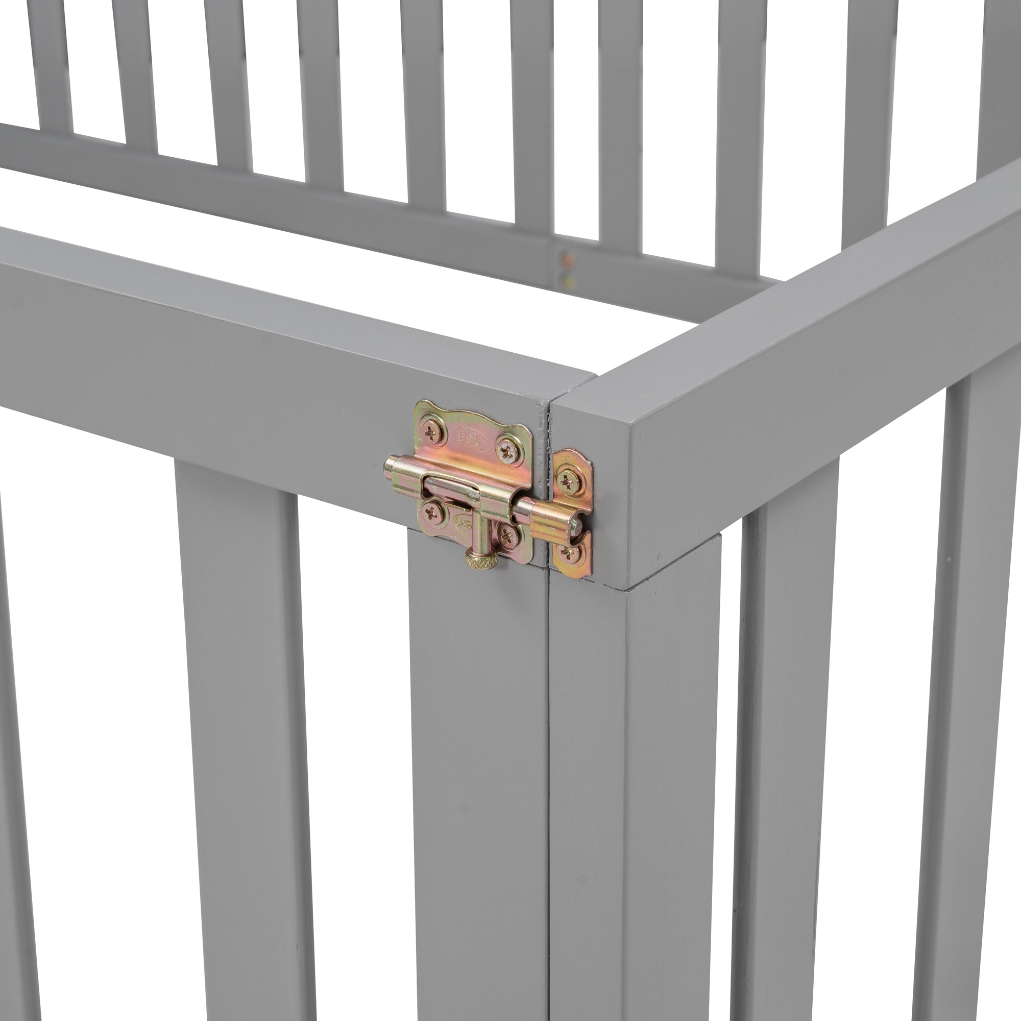 Full Size Wood Daybed Frame with Fence, Gray(OLD SKU:WF289662AAE)