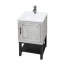Modern Freestanding Bathroom Vanity With Ceramic Sink, Hot And Cold Faucet, 1 Door Cabinet & Open Shelf