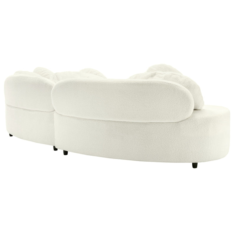 Modern Living Room Sofa Lamb Velvet Upholstered For Home