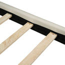 Full Size Velvet Platform Bed with LED Frame, Thick & Soft Fabric and Button-tufted Design Headboard, Beige