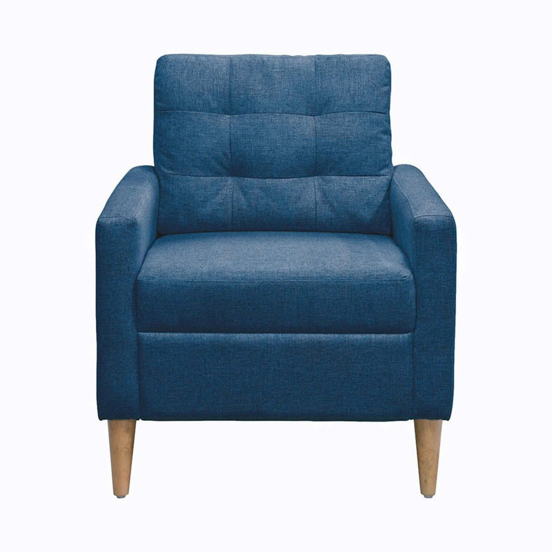 Contemporary Tufted Back Accent Chair With High Density Foam Support - Blue