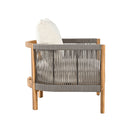 Patio Acacia Wood Club Chair, Woven Rope Outdoor Patio Arm Chair, Deep Seating For Porch - Teak / Beige