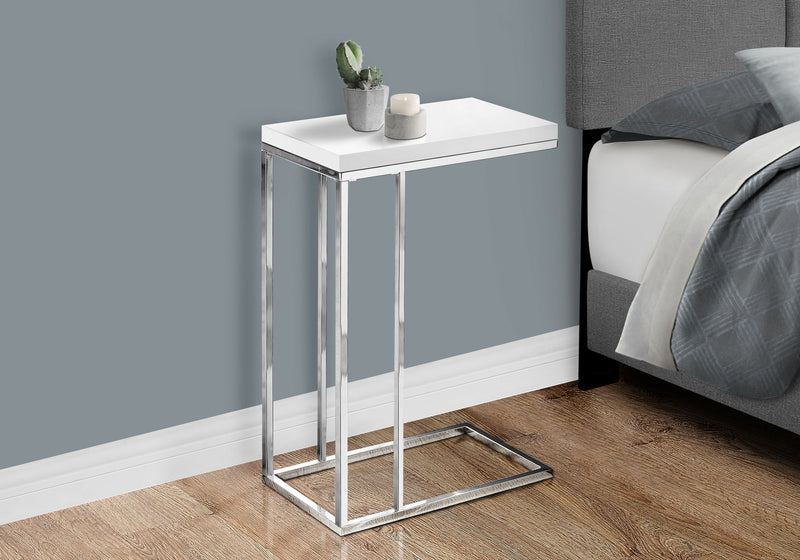 C-Shaped Accent Table Glossy For Living Room