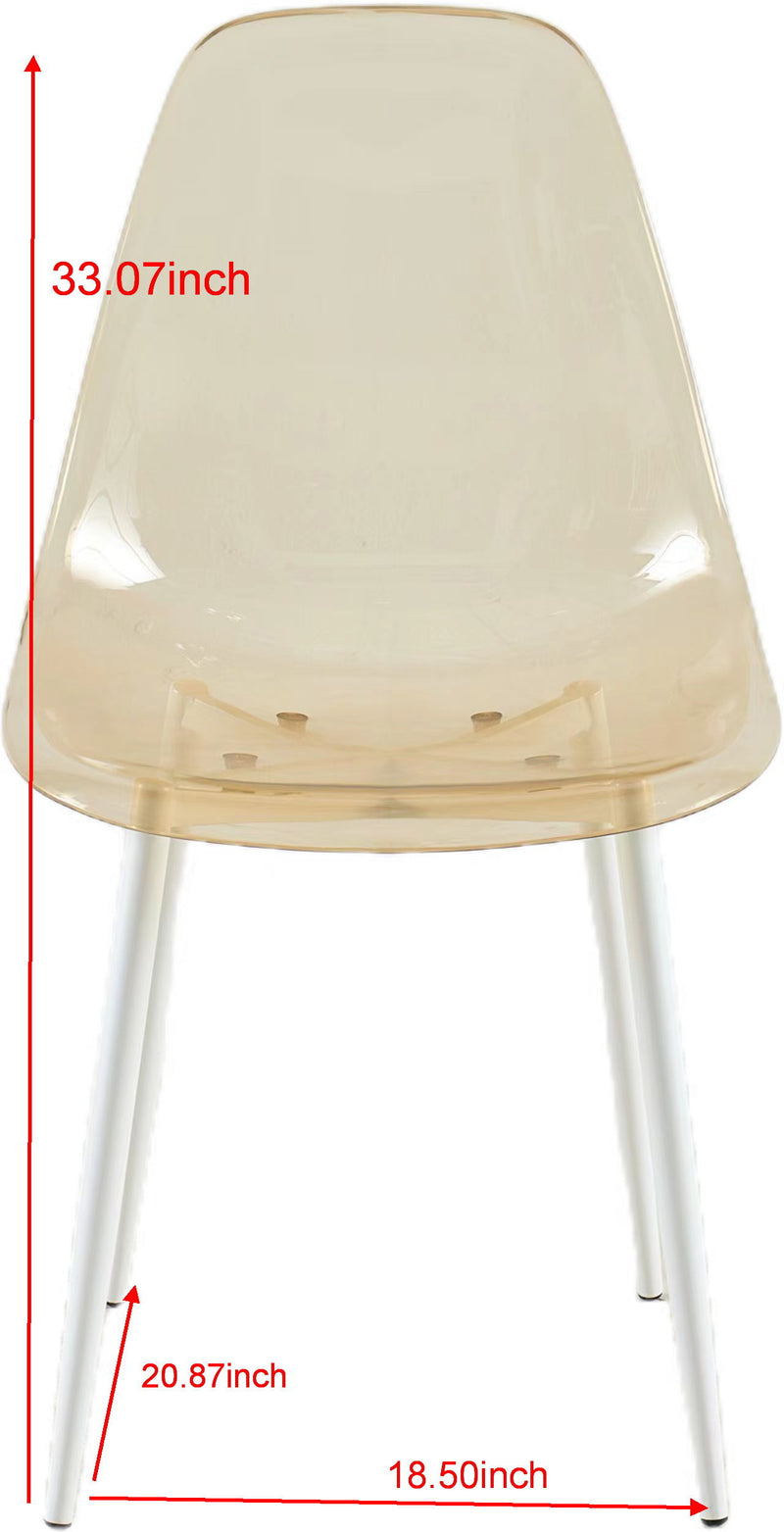 Dining Chair, Metal Leg, Plastic Seat (Set of 4)