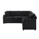Modern L Shaped Sectional Sofa Bed With Hidden Storage Chenille Upholstery