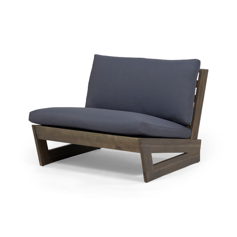 Acacia Wood Outdoor Club Chair With Cushions