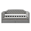 Twin Size Upholstered Daybed with Drawers for Guest Room, Small Bedroom, Study Room,Gray