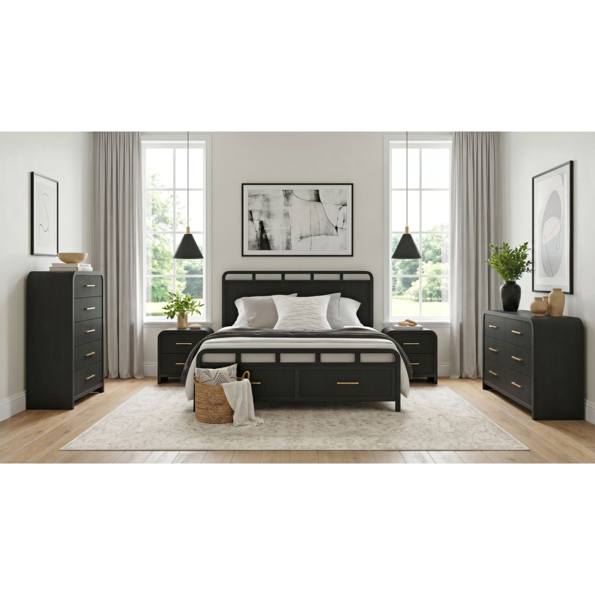 Ridgemont Storage Bedroom Set in Black by Elements International, view 43
