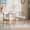 Modern Luxe Dining Arm Chair Set With Upholstery