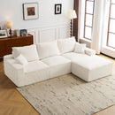 L Shaped Sectional Sofa, Full Compression 3 Seater Cloud Couch With Chaise