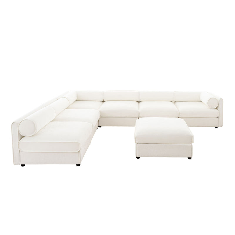 Modern Modular Sectional Sofa With Storag, Contemporary Cylindrical Design