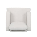 Upholstered Fabric Club Chair With Iron Legs - Beige
