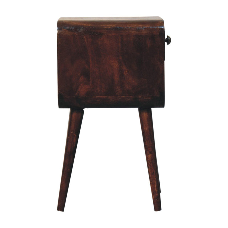 Mini California Curved Nightstand Wth Lower Slot