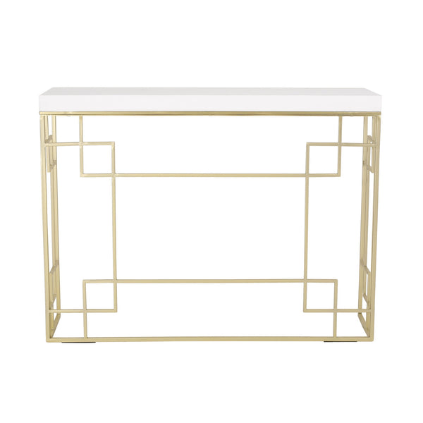 Modern Glam Console Table With Geometric Design - Gold
