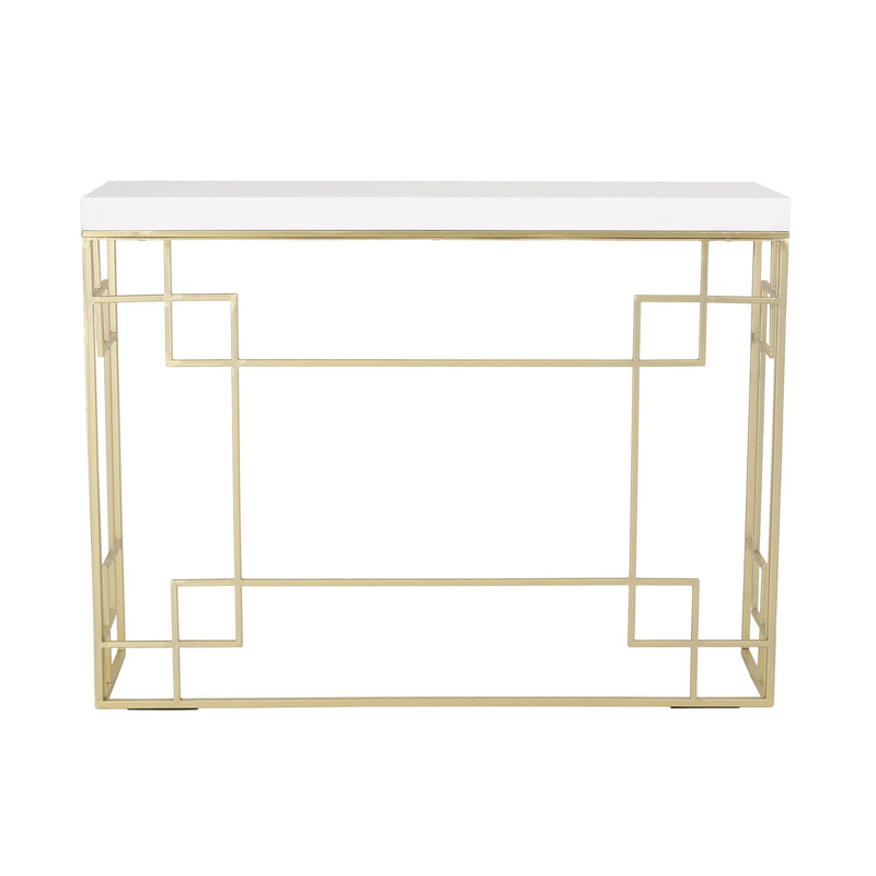 Modern Glam Console Table With Geometric Design - Gold