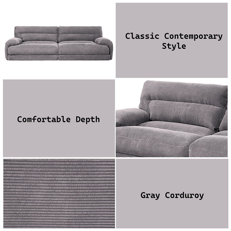 Cadenza - Loveseat - Gray Corduroy