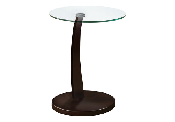 C-Shaped Accent Table Clear Tempered Glass For Living Room