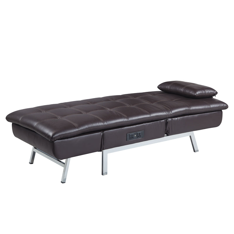 Padilla - Chaise - Brown Fabric