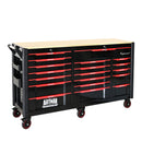 Heavy Duty Tool Cart With 19 Drawers, Tools Not Included, Mobile Storage For Workshop Or Laboratory - Black / Red