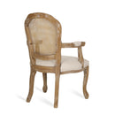 French Country Style Dining Chair Set With Cane Webbing Backrest - Beige