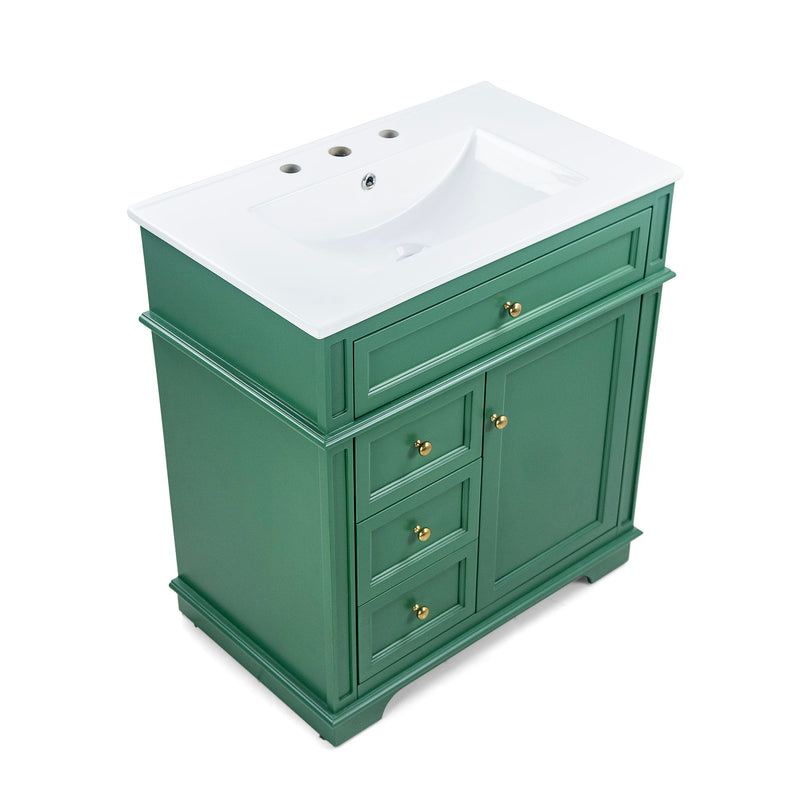 Freestanding Bathroom Vanity With Sink, Soft Closing Door, Tip Out Drawer