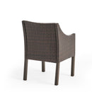 Outdoor Rattan Dining Chair With Straight Legs And Sloped Arms (Sey of 2)
