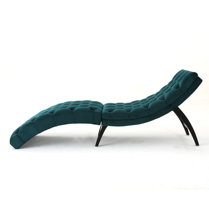 Elegant Tufted Chaise Lounge With Curved Design