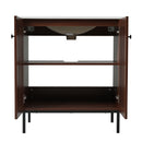 30" Vintage Bathroom Vanity With Ceramic Sink, Modern Bathroom Vanity Cabinet With 2 Soft Close Doors, Equpiied With 4 Sturdy Iron Legs - Antique Dark Brown