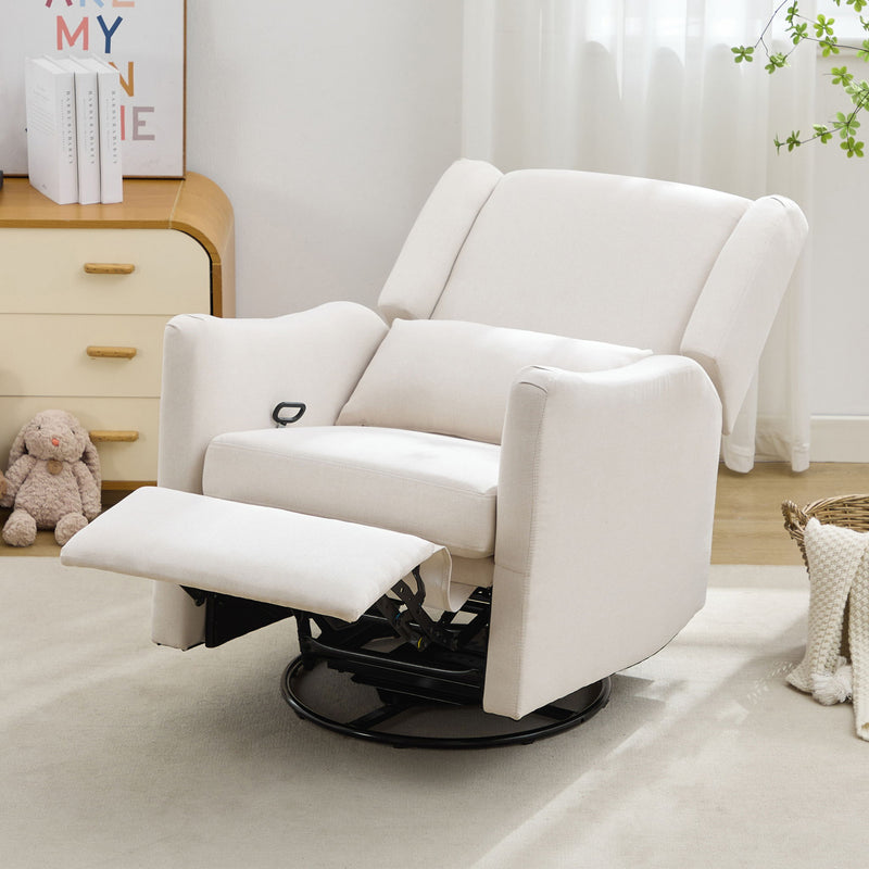 Wide Wingback Swivel Rocker Recliner Chair For Living Room