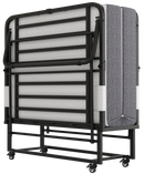 Folding Bed with Mattress 75' x 38' Rollaway Guest Bed Portable Foldable Bed for Adults with 5' Memory Foam Mattress Space-Saving All Metal Steel Pipe Frame Slatted Pipe Style