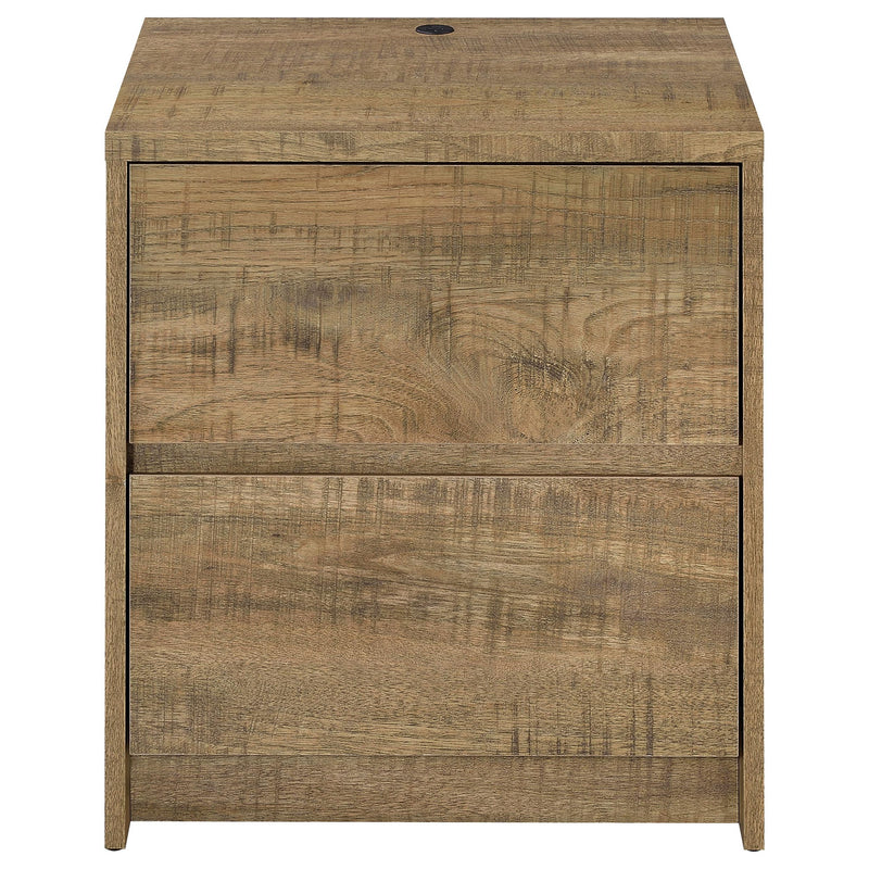 Transitional Nightstand With Dual USB Charging And Motion Sensor Light