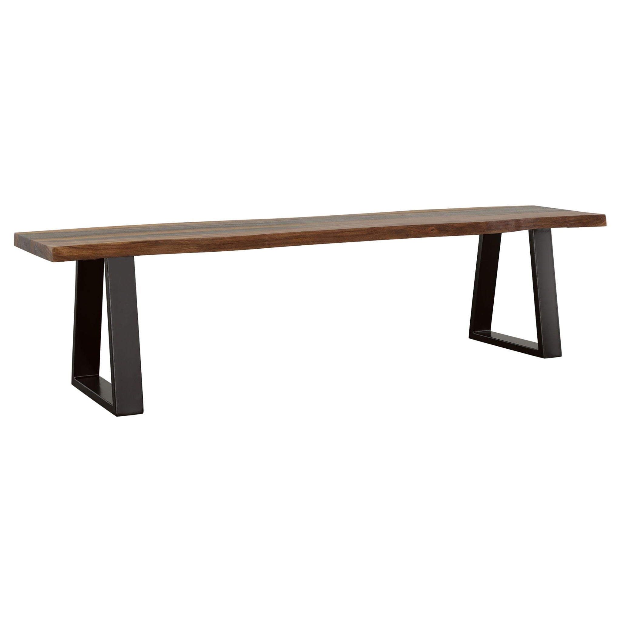 Ditman Live Edge Wood Dining Bench Grey Sheesham