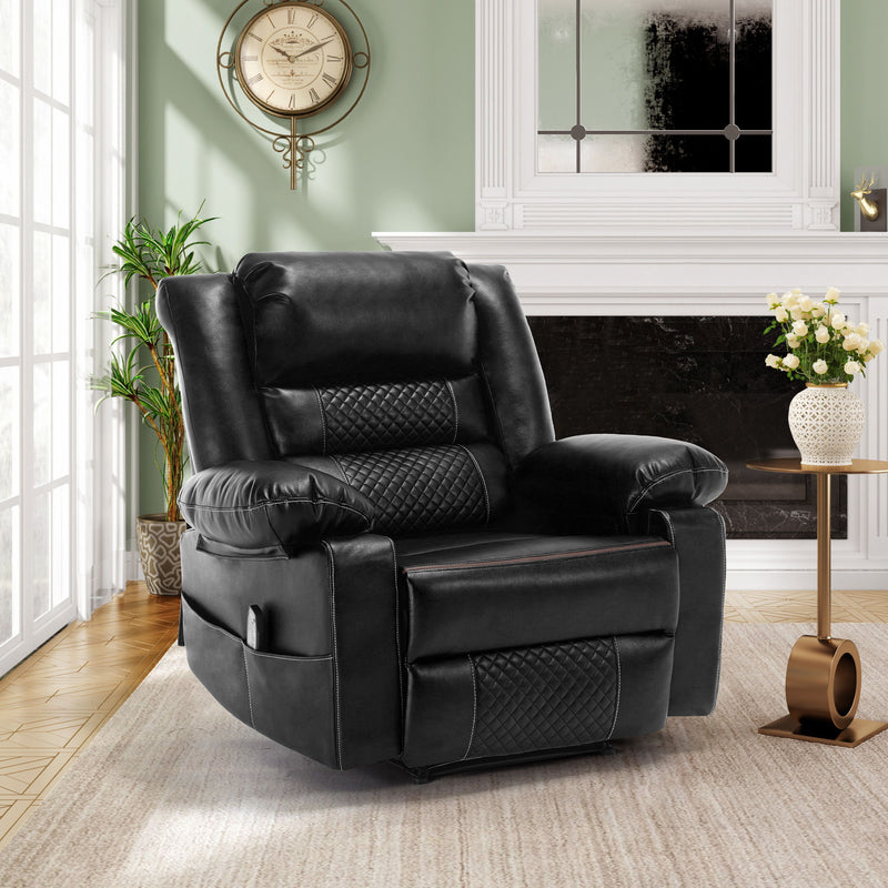 Breathable Leather Massage Recliner Chair Manual Living Room Reclining Sofa