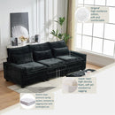 Modern Comfy Chenille L Shaped Sectional Sofa With Movable Ottoman