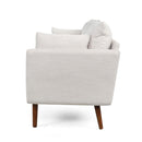 Diaphanous - Upholstered 3 Seater Sofa With 2 Accent Pillows And Wood Legs