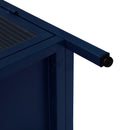 2 Doors Metal Storage Cabinet Display Cabinet With Glass Doors Metal Kitchen Sideboard Buffet Cabinet Glass Storage Cabinet For Dining Room Living Room Bedroom - Dark Blue