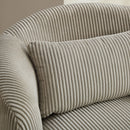 Wide Upholstered Corduroy 360° Swivel Barrel Soft Chair With Pillow