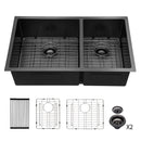 Modern Double Bowl Undermount Kitchen Sink 50 / 50 Design Stainless Steel