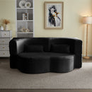 Floor Convertible Sleeper Sofa Bed With 2 Pillows
