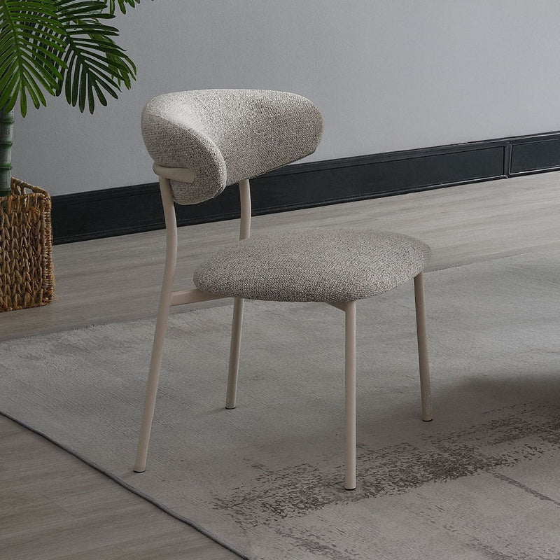 Kalam - Side Chair (Set of 2) - Gray Fabric & Beige