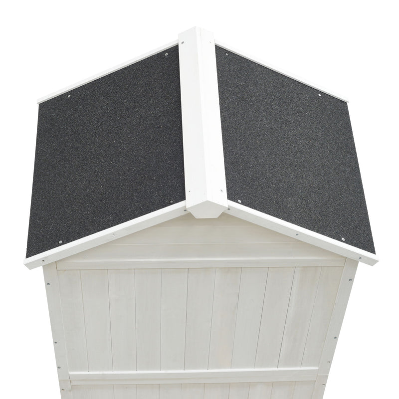 Storage Shed With Double Doors For Outdoor Garden Tool Organization - White