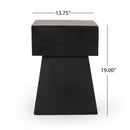 Outdoor Side Table, Patio End Table - Black