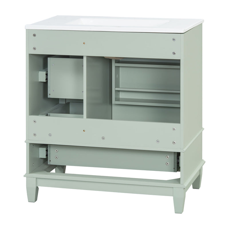 Freestanding Bathroom Vanity With Sink, Soft Close Door, 3 Drawers